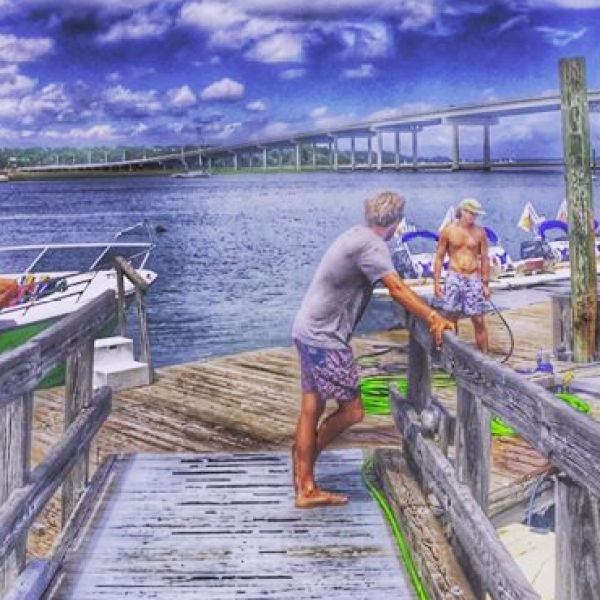 The Island Head Parasail team on the doc